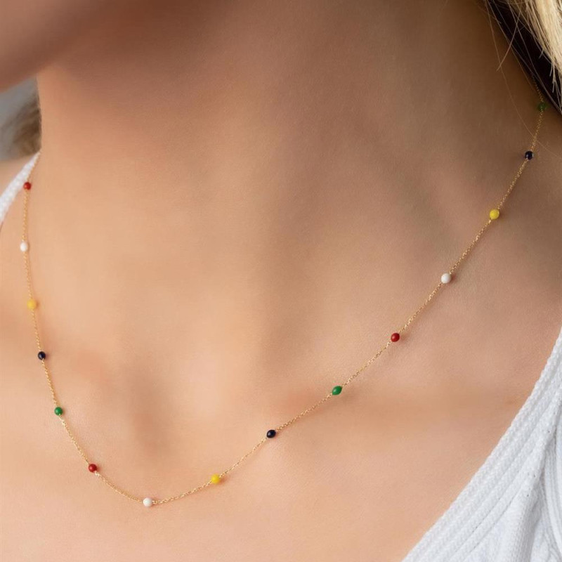 9K Gold Colored Ball Necklace 4