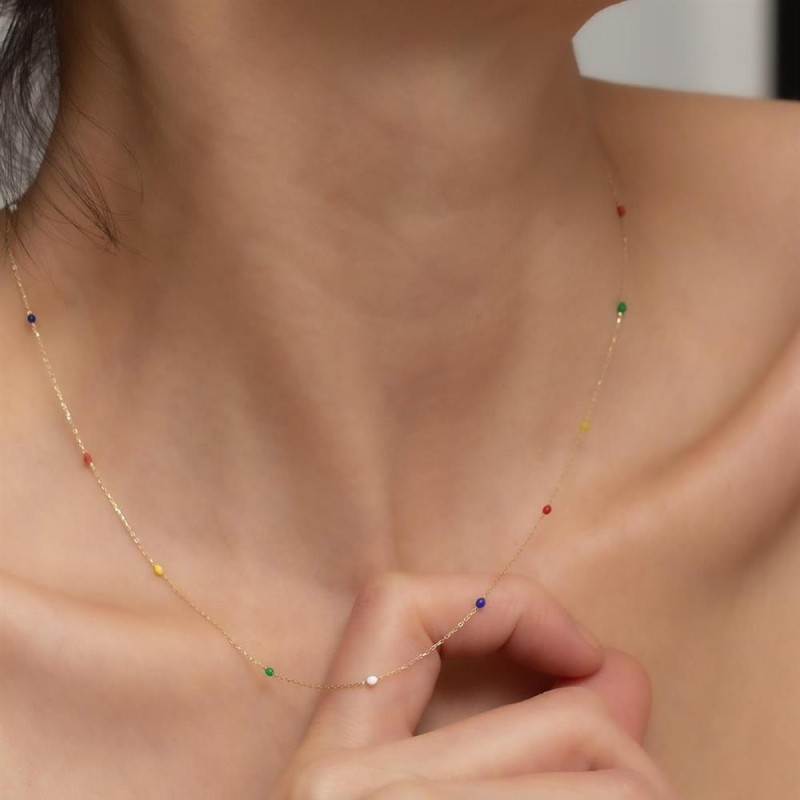 9K Gold Colored Ball Necklace 5