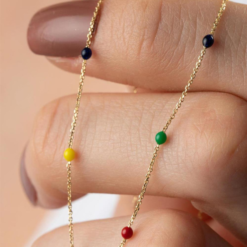9K Gold Colored Ball Necklace 6