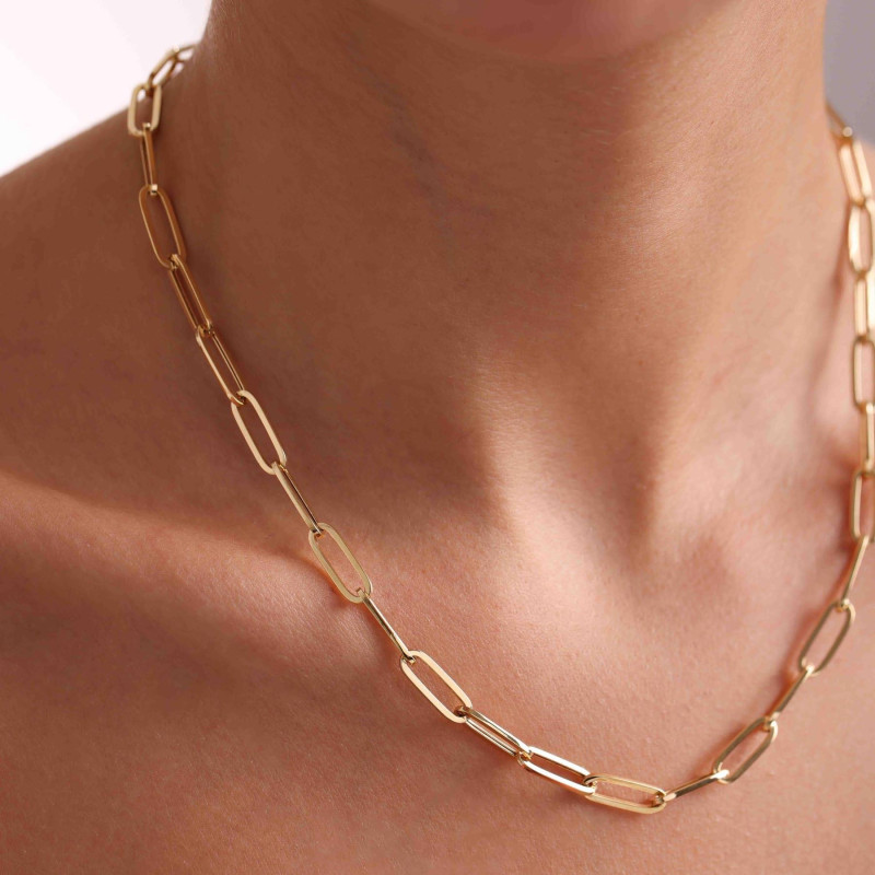9K Gold Paperclip Chain 5mm 3