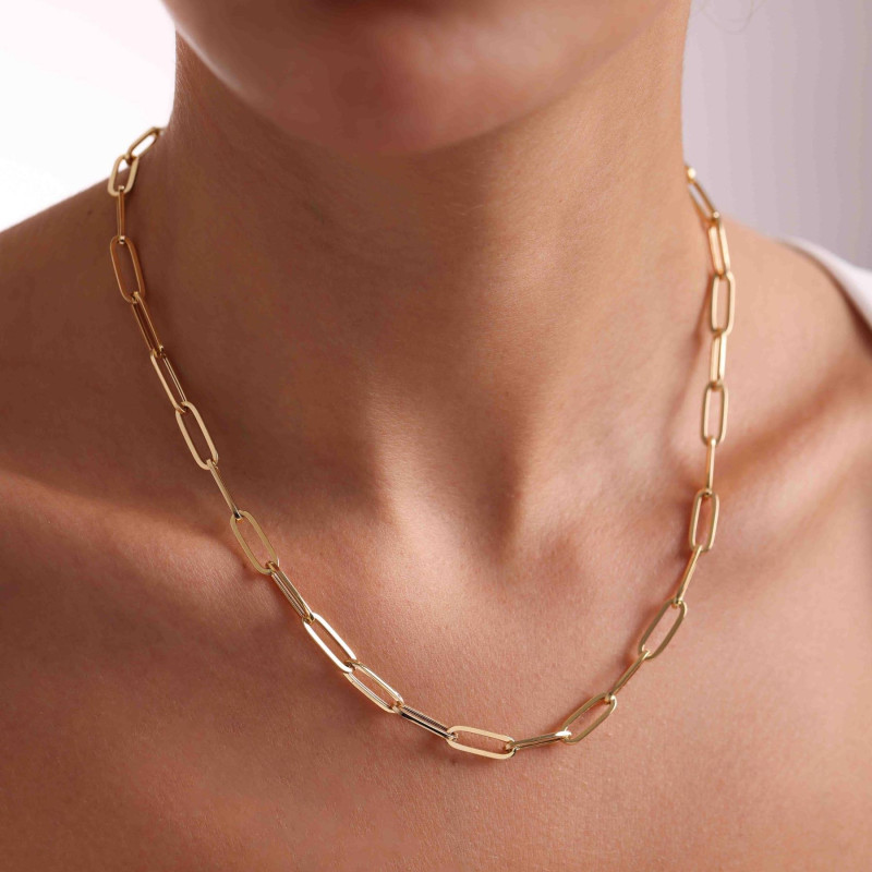 9K Gold Paperclip Chain 5mm 4