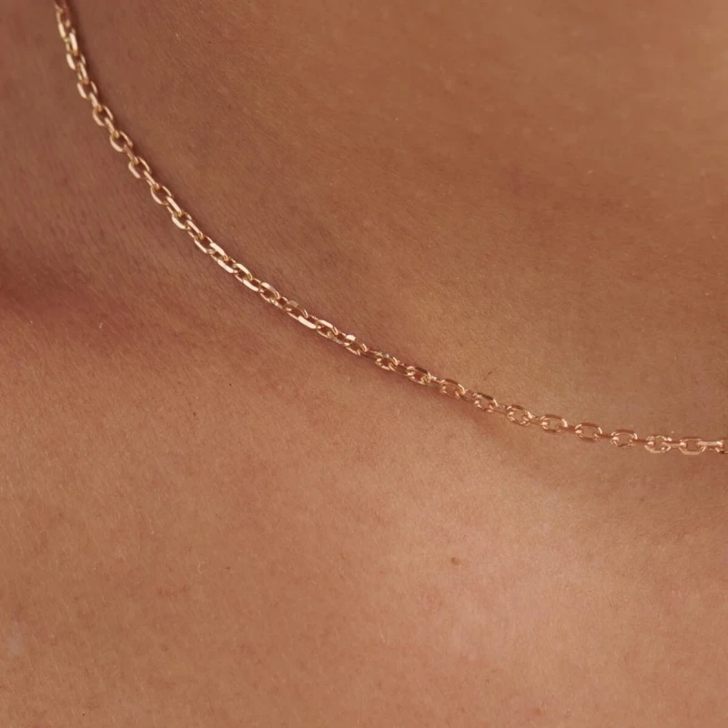 9K Gold Cable Chain Necklace 4