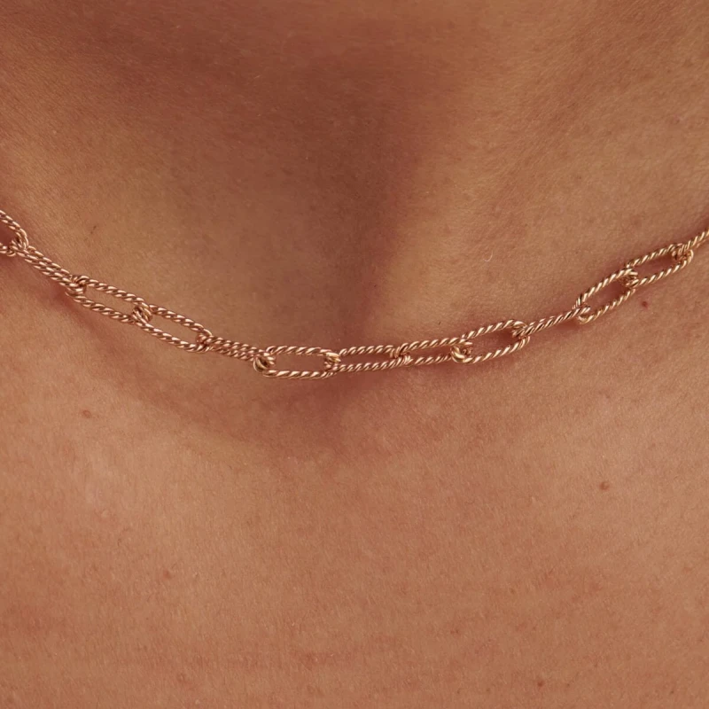9K Gold Twisted Rope Chain Necklace 6