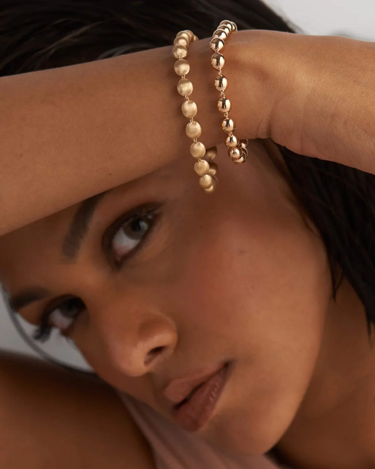 9K Gold High Gloss Beaded Bracelet 4