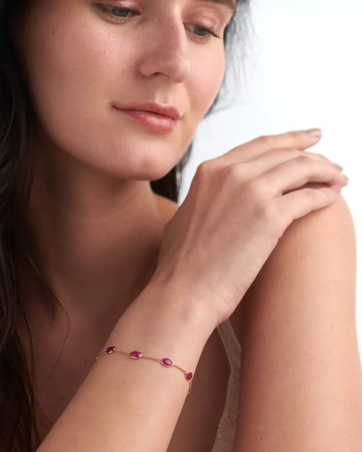 9K Gold Ruby By The Yard Bracelet 4