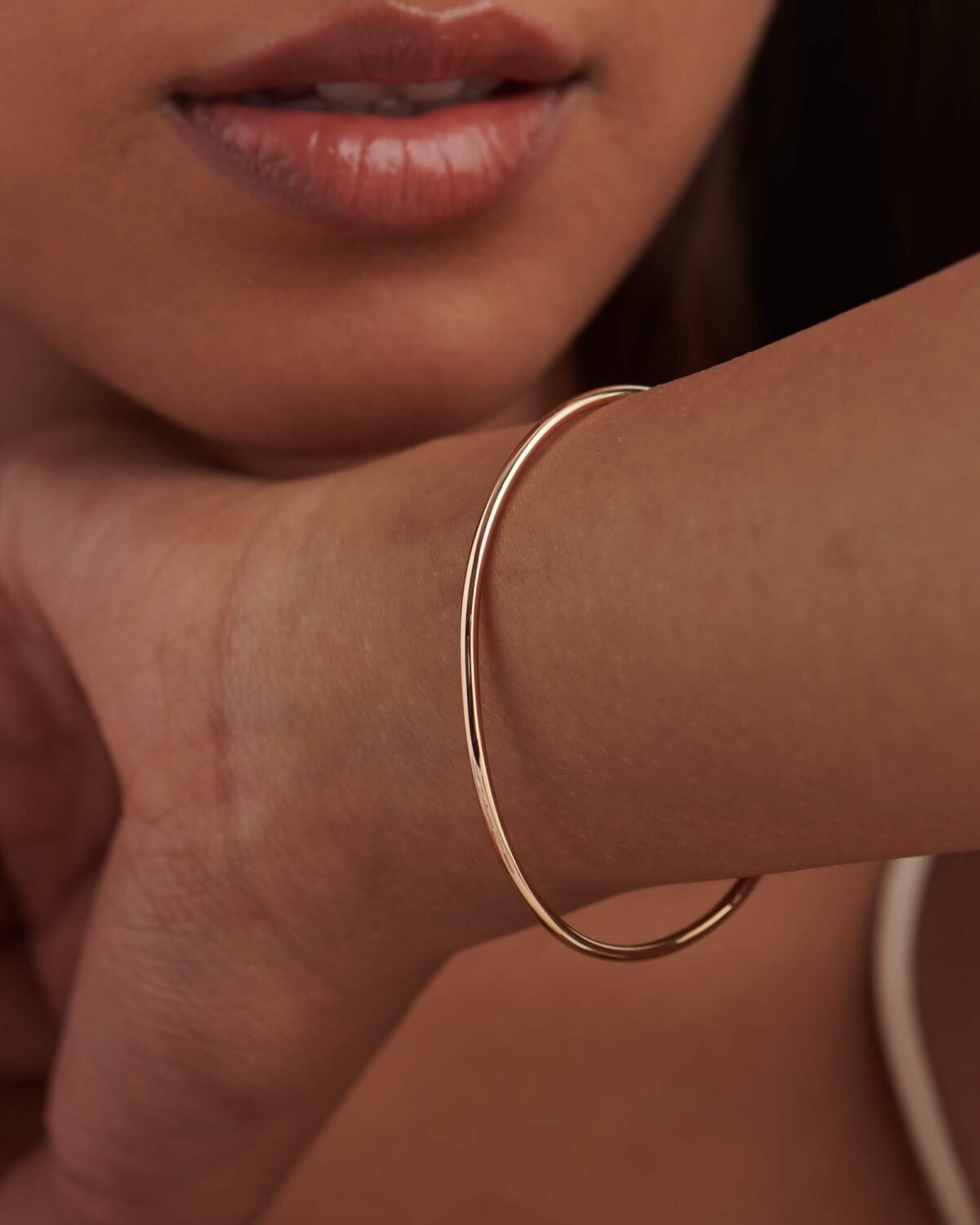 9K Gold Circle Flexible Bangle Bracelet 5