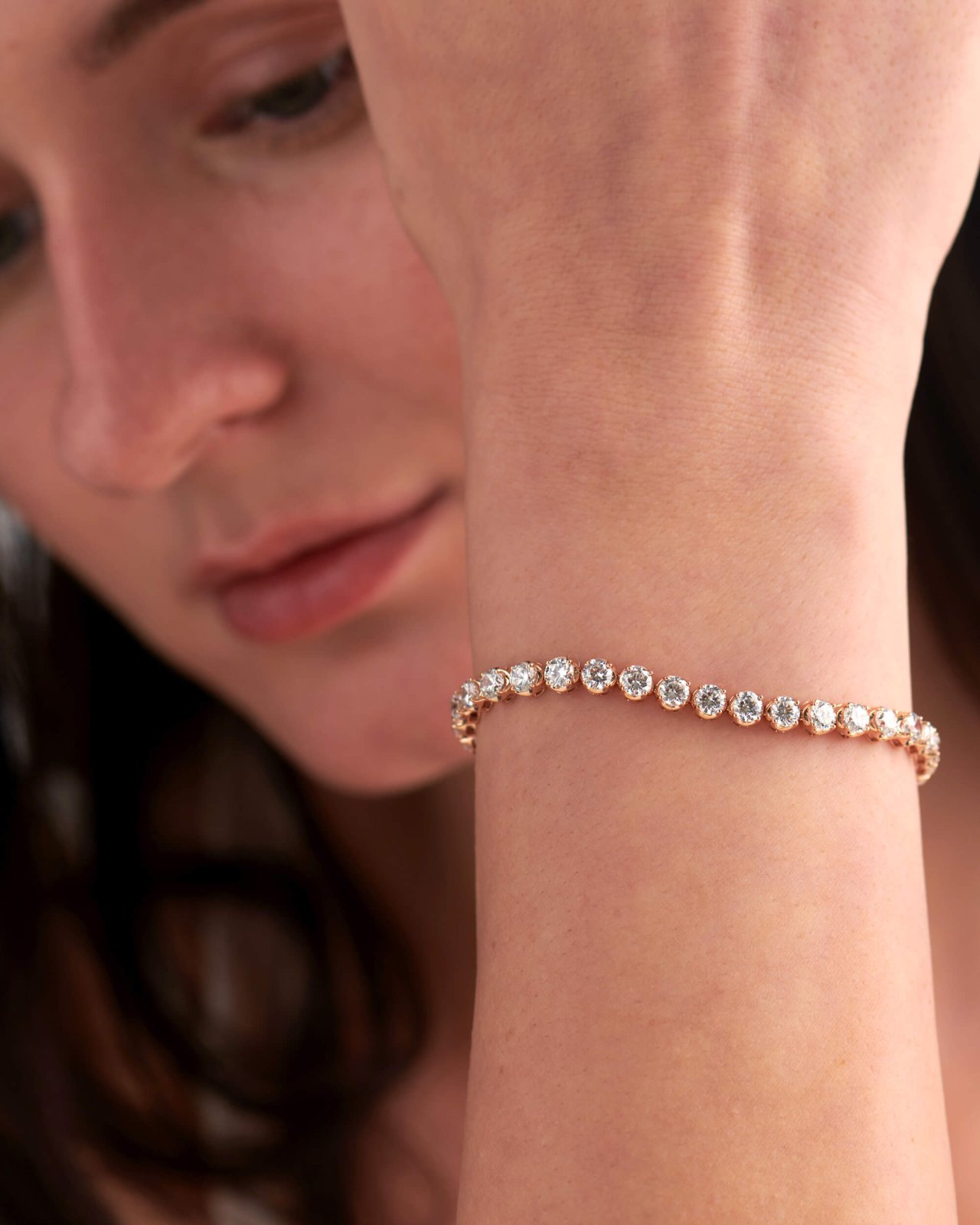 9K Gold Diamond Tennis Bracelet 0.20 Carat 2