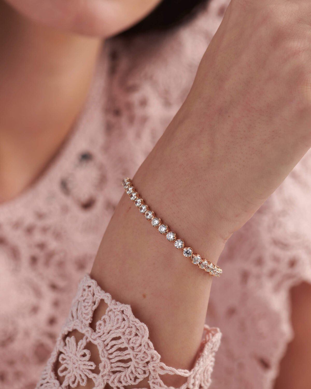 9K Gold Diamond Tennis Bracelet 0.20 Carat 5
