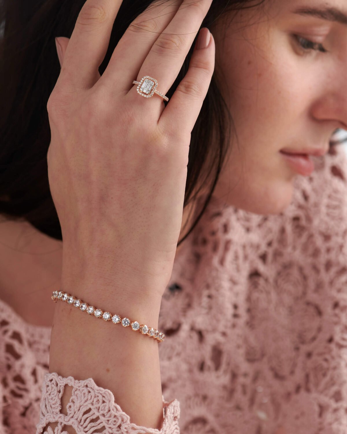 9K Gold Diamond Tennis Bracelet 0.20 Carat 6