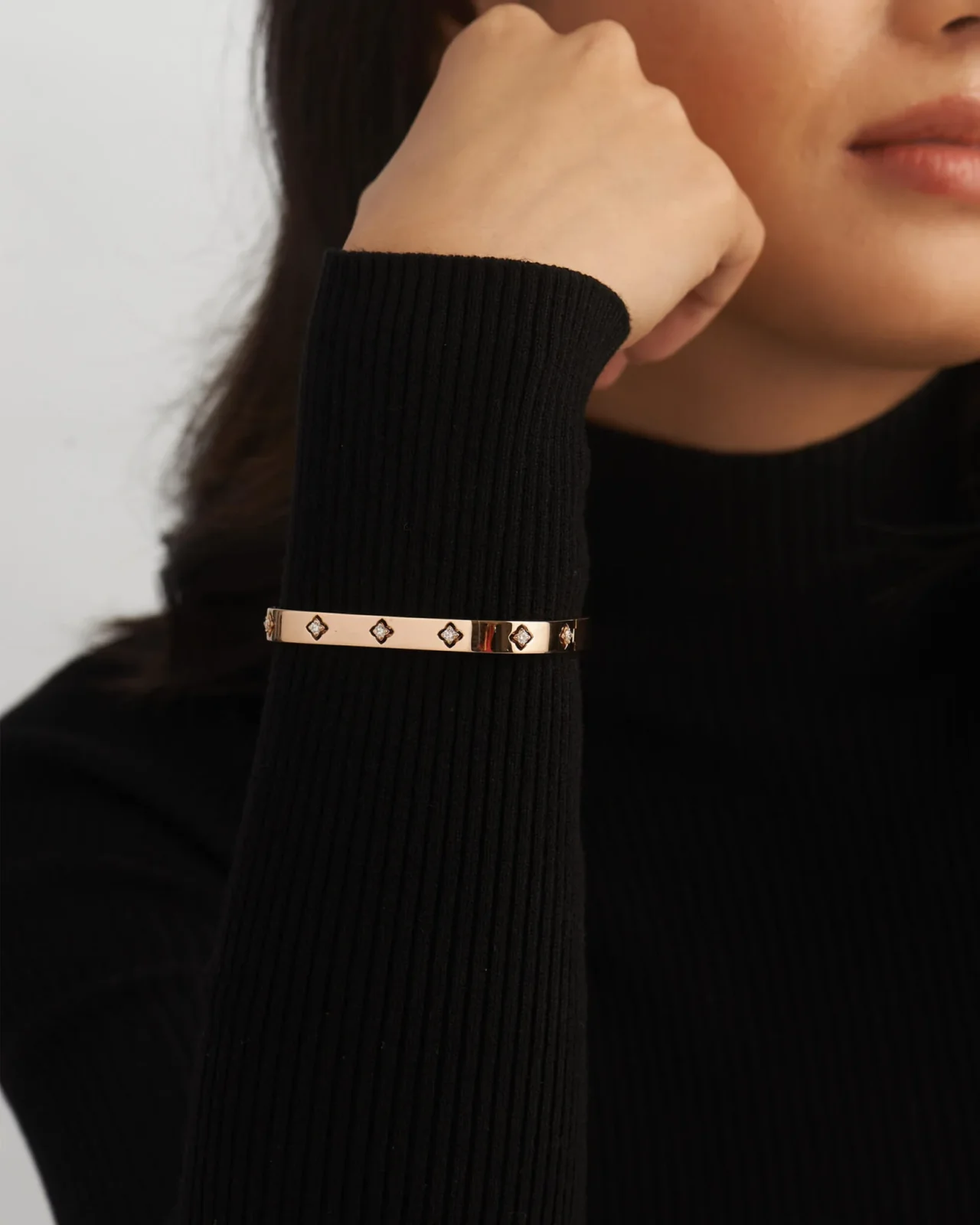 9K Gold Diamond Cushion Bangle 3
