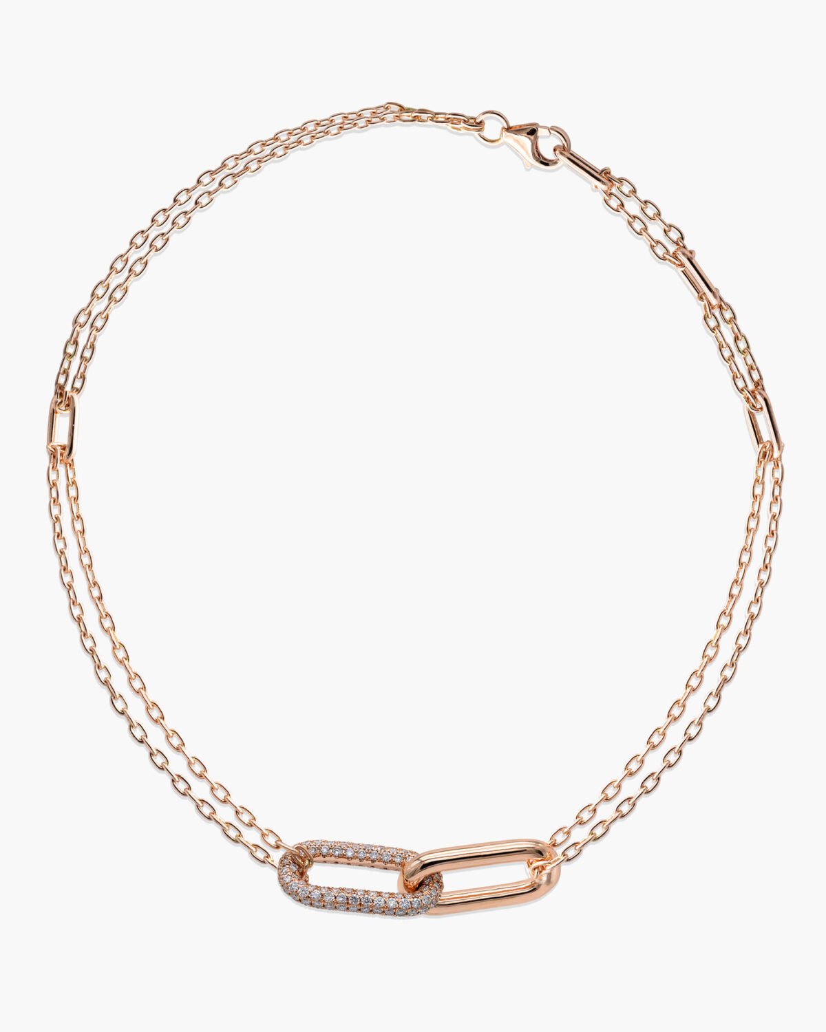 9K Gold Diamond Paperclip Link Bracelet 7
