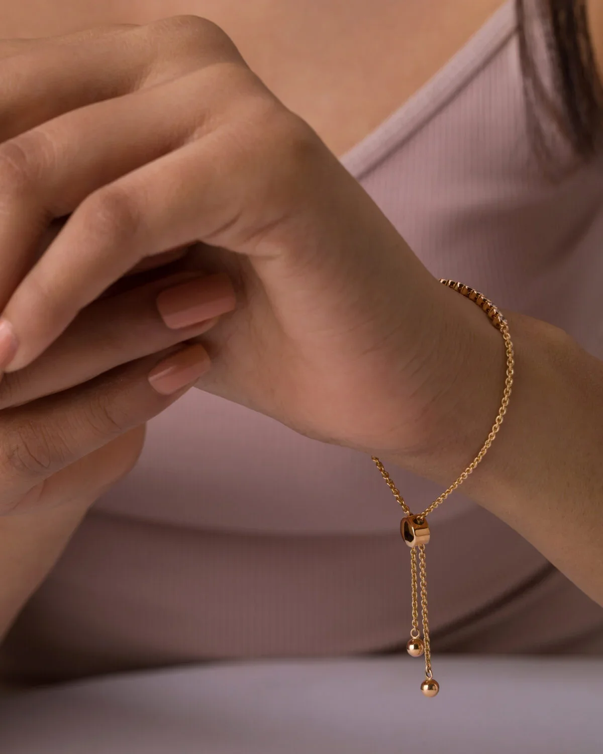 9K Gold Flexible Bezel Bolo Bracelet 3