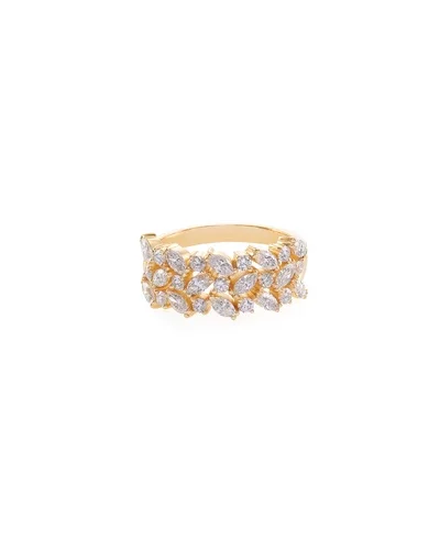 9K Gold 3 Row Marquise Ring 3