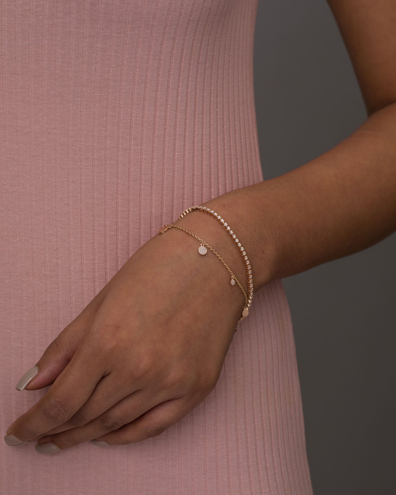 9K Gold Diamond & Disc Bracelet 3