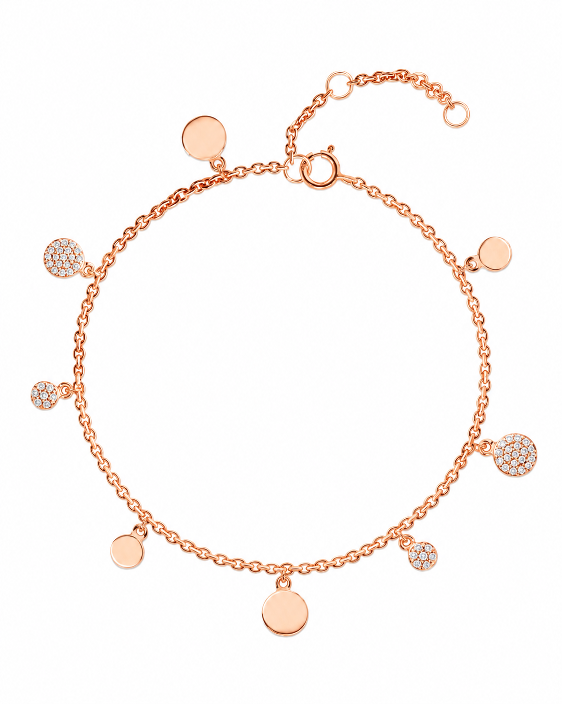 9K Gold Diamond & Disc Bracelet 5