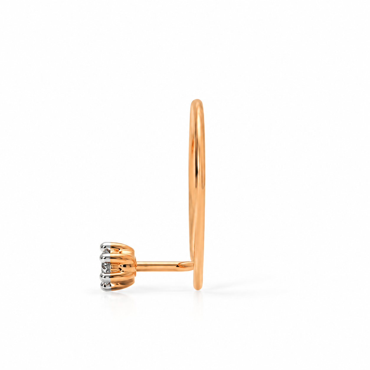 9K Gold Solitaire Diamond Nose Pin 3