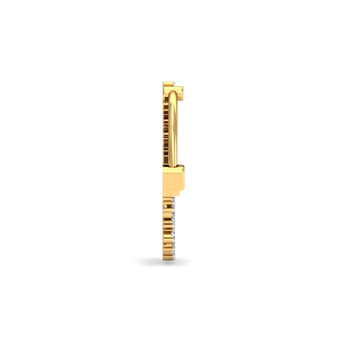9K Gold Diamond Floral Hoop Nose Pin 3