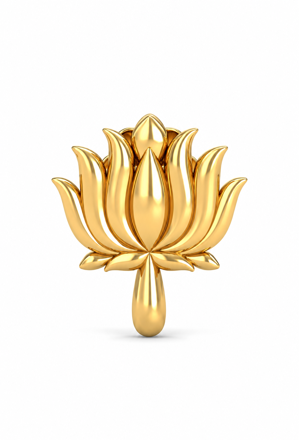 9K Gold Lotus Flower Nose Pin 4