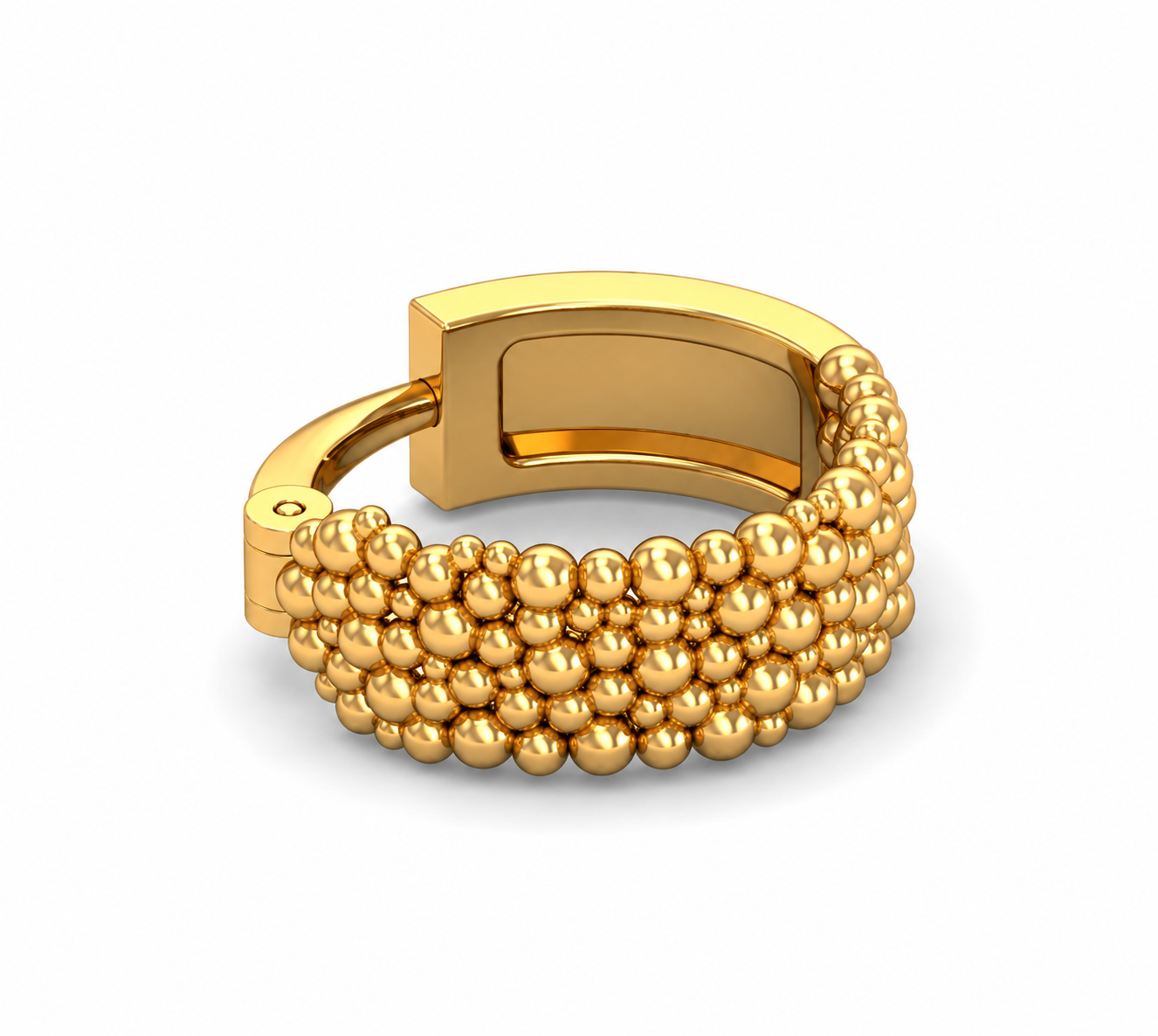 9K Gold Beaded Crescent Hoop Nose Ring 4