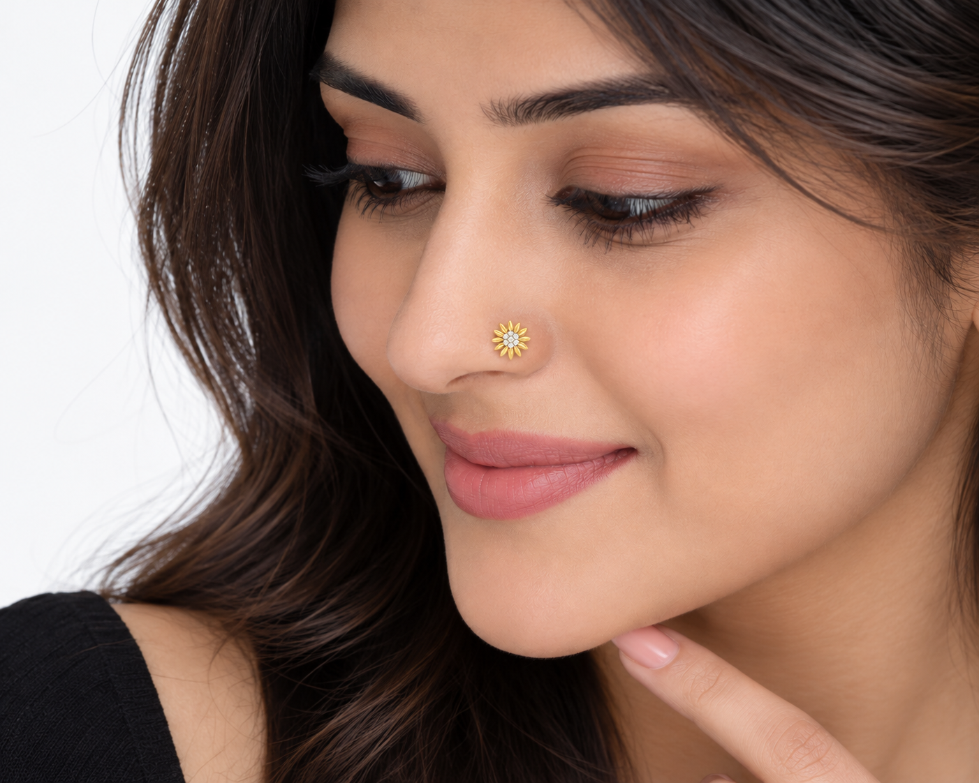 9K Gold Sunflower Nose Stud 2