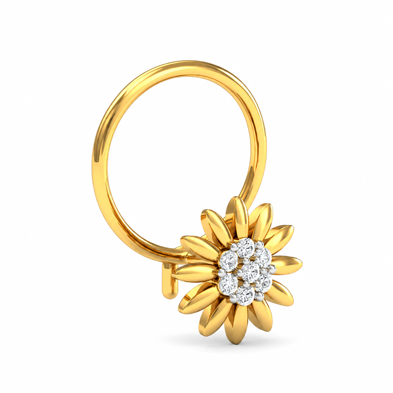 9K Gold Sunflower Nose Stud 3