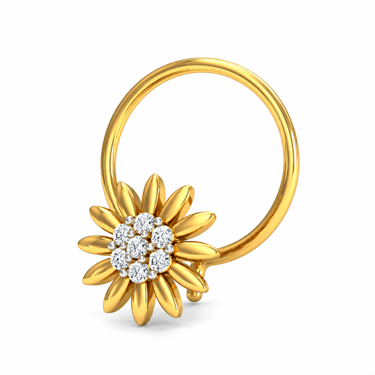 9K Gold Sunflower Nose Stud 5