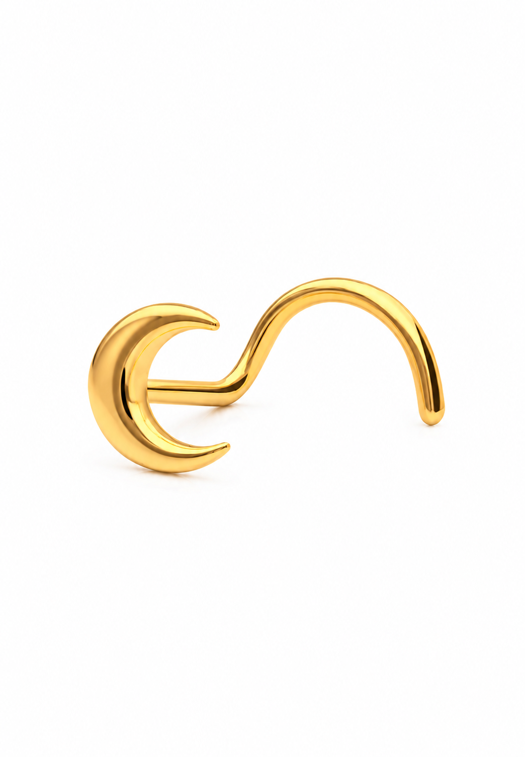 9KT Gold Crescent Moon Nose Stud for Women 5