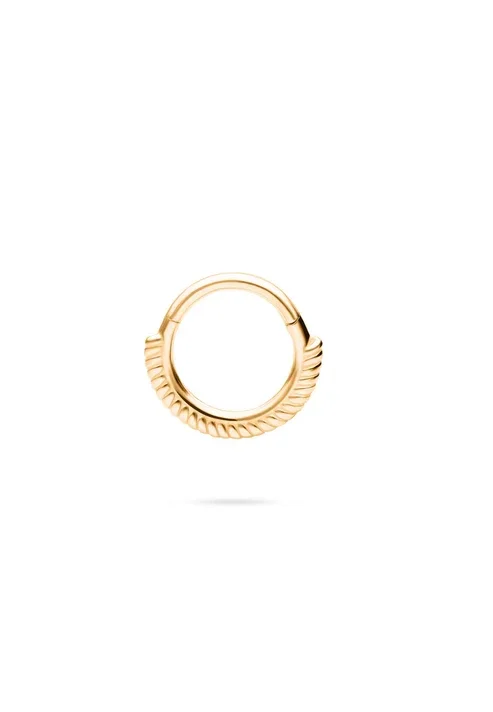 9KT Gold Ribbed Hoop Nose Ring for Women 8
