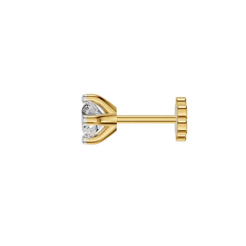 9KT Gold Diamond Clover Nose Pin for Women 5