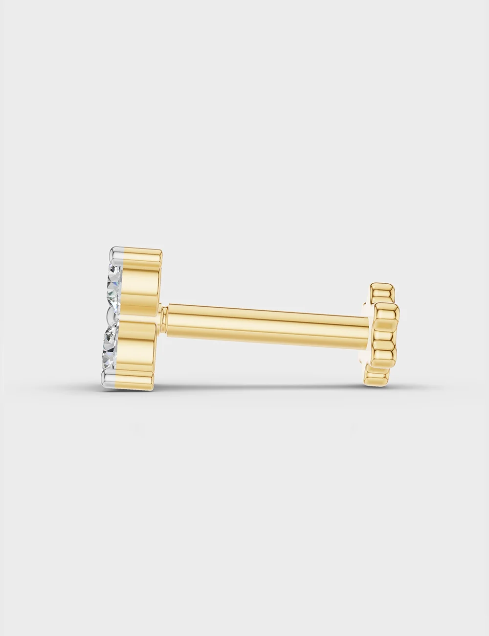 9KT Gold Diamond Four Stone Flower Nose Pin for Women 4