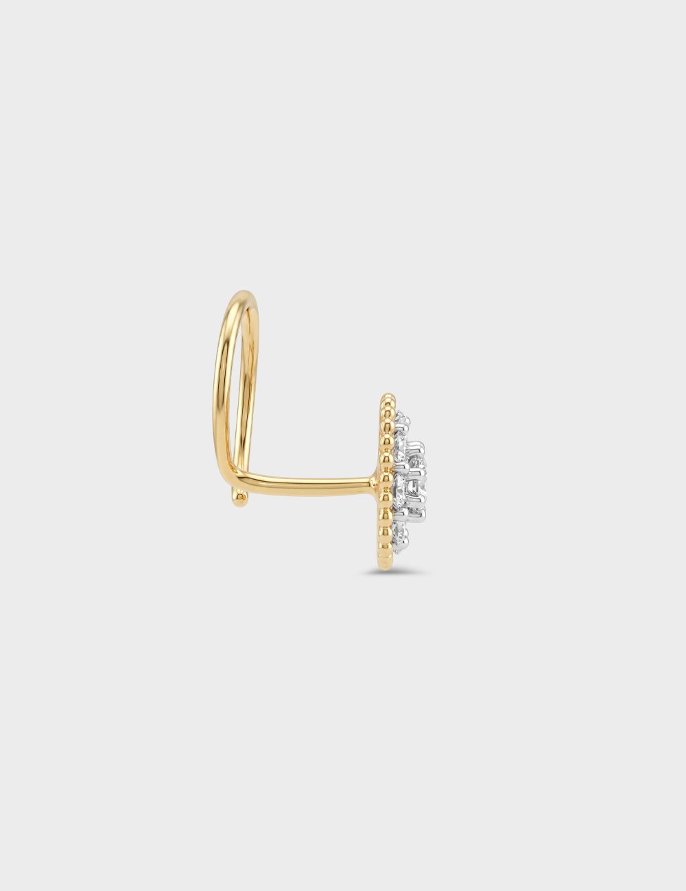 9KT Gold Diamond Cluster Nose Ring for Women 5