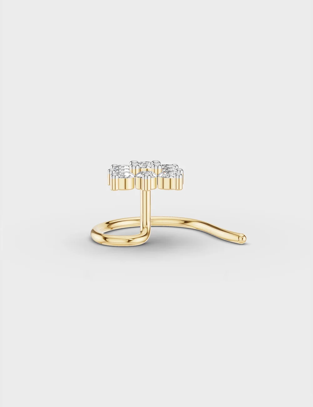 9KT Gold Diamond Cluster Nose Pin for Women 5