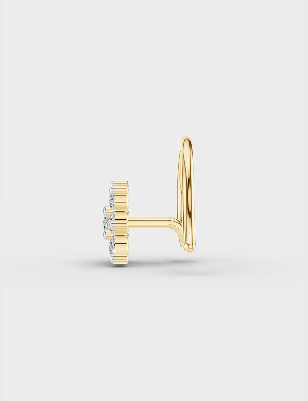 9KT Gold Diamond Cluster Nose Pin for Women 6