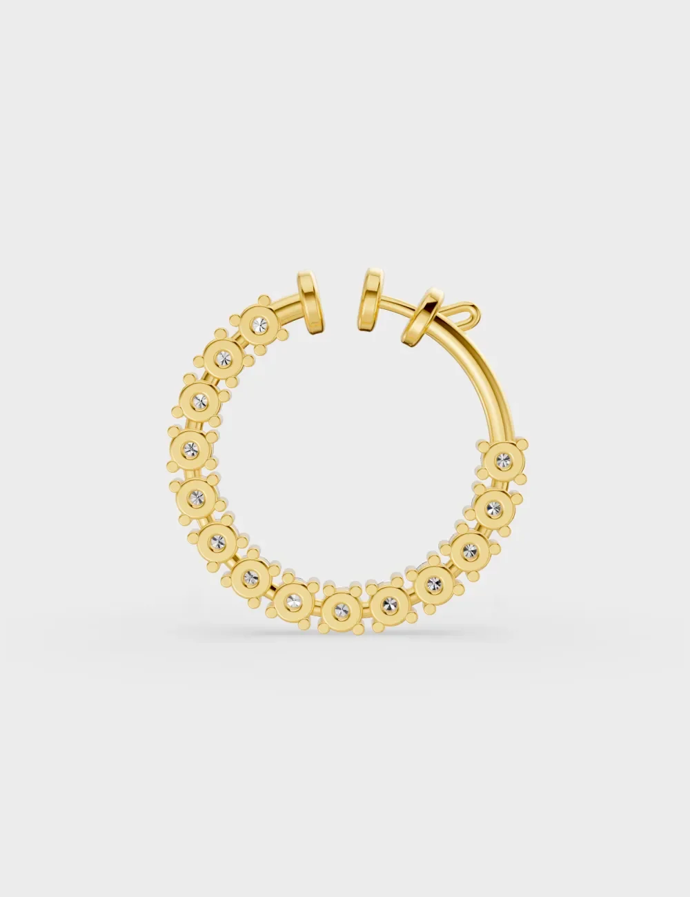 9KT Gold Diamond Hoop Nose Ring for Women 3
