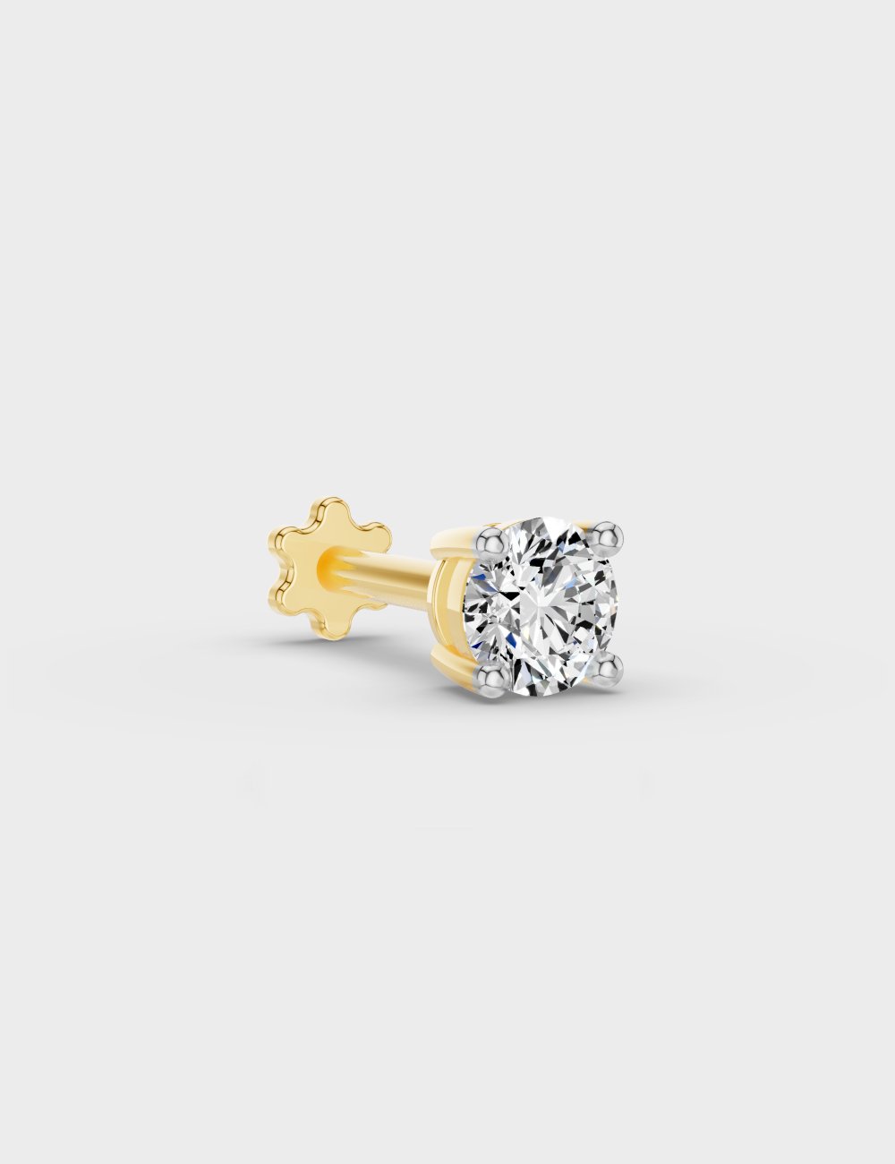 9KT Gold 0.30 CT Diamond Nose Pin for Women 3