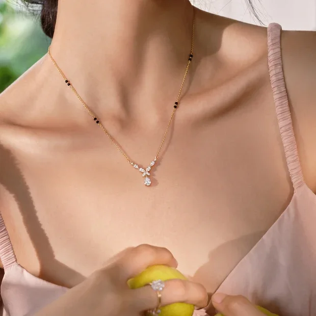 Butterfly Pear-Design Diamond Mangalsutra 3