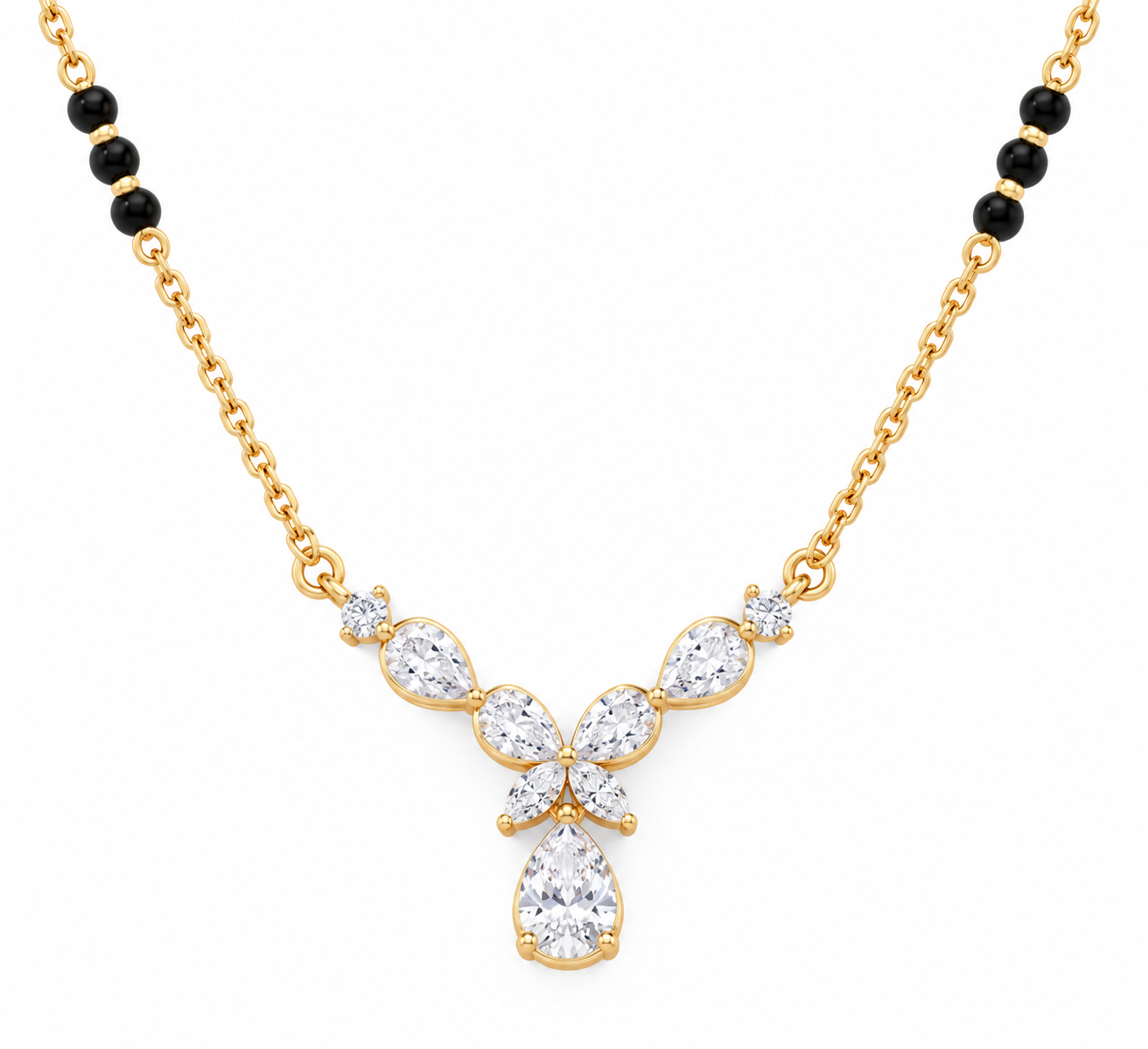 Butterfly Pear-Design Diamond Mangalsutra 4