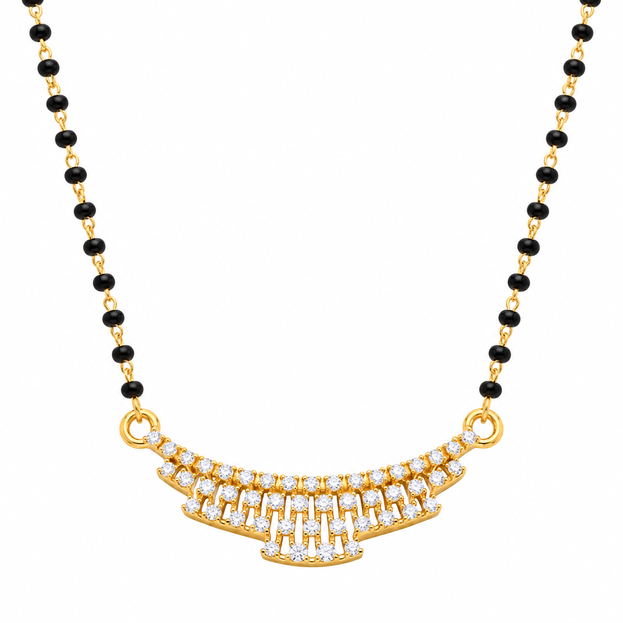 9KT Gold Multi-Row Diamond Mangalsutra for Women 6