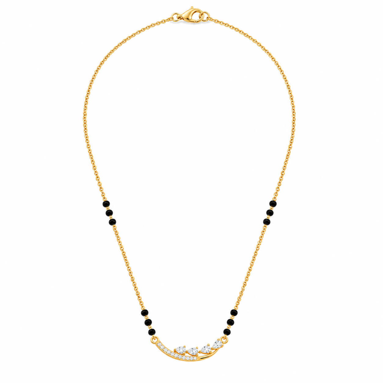 9KT Gold Crescent Diamond Mangalsutra for Women 2