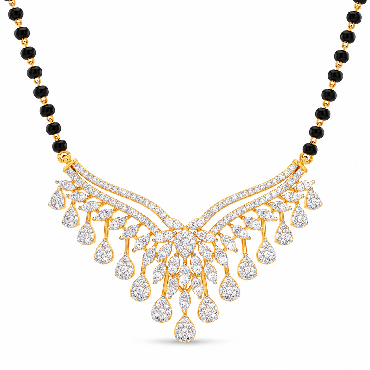 9KT Gold Diamond Chandelier Mangalsutra for Women 2