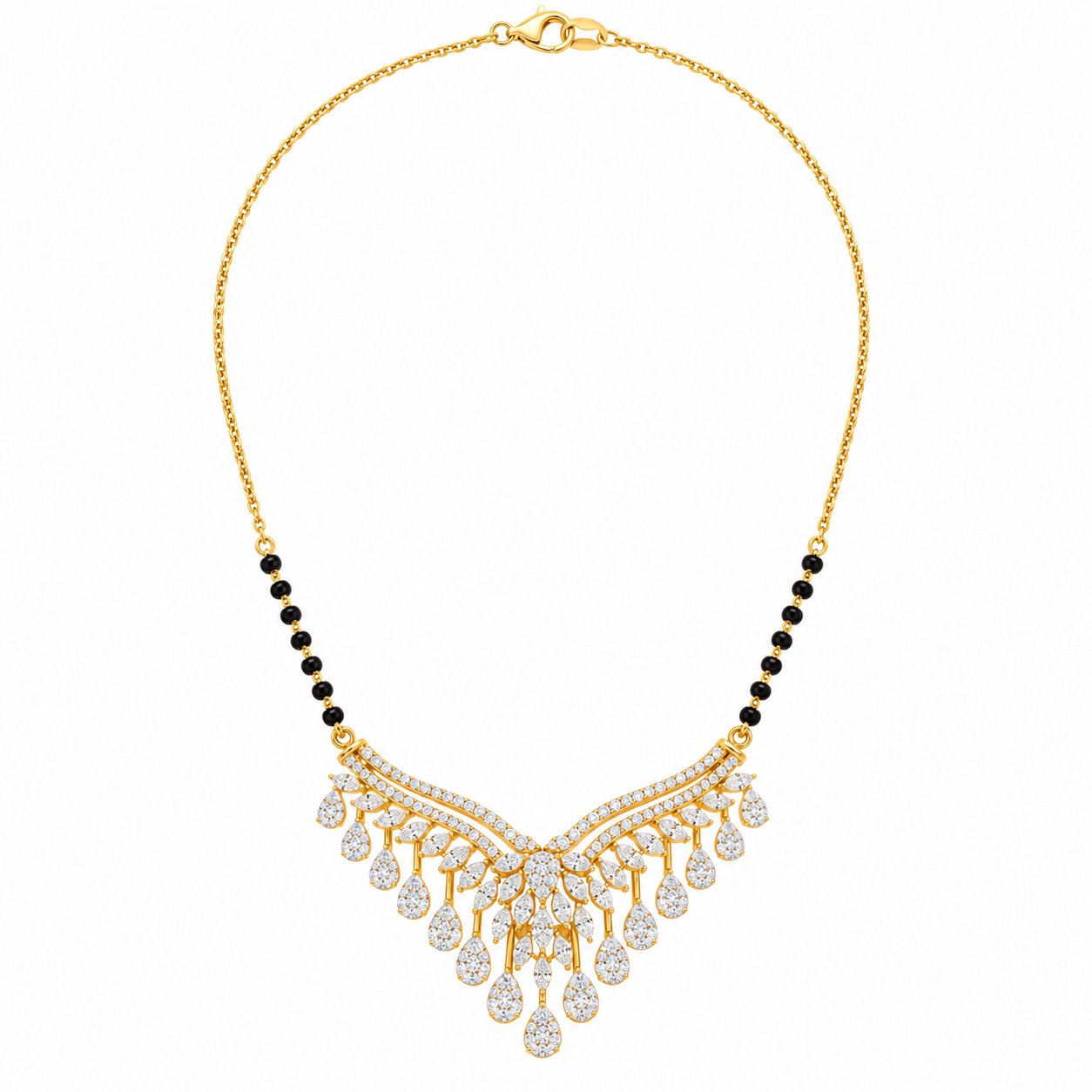 9KT Gold Diamond Chandelier Mangalsutra for Women 5