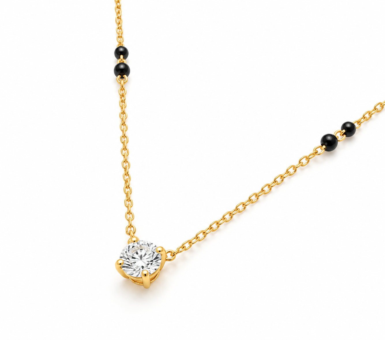 9KT Gold Solitaire Diamond Mangalsutra for Women 5