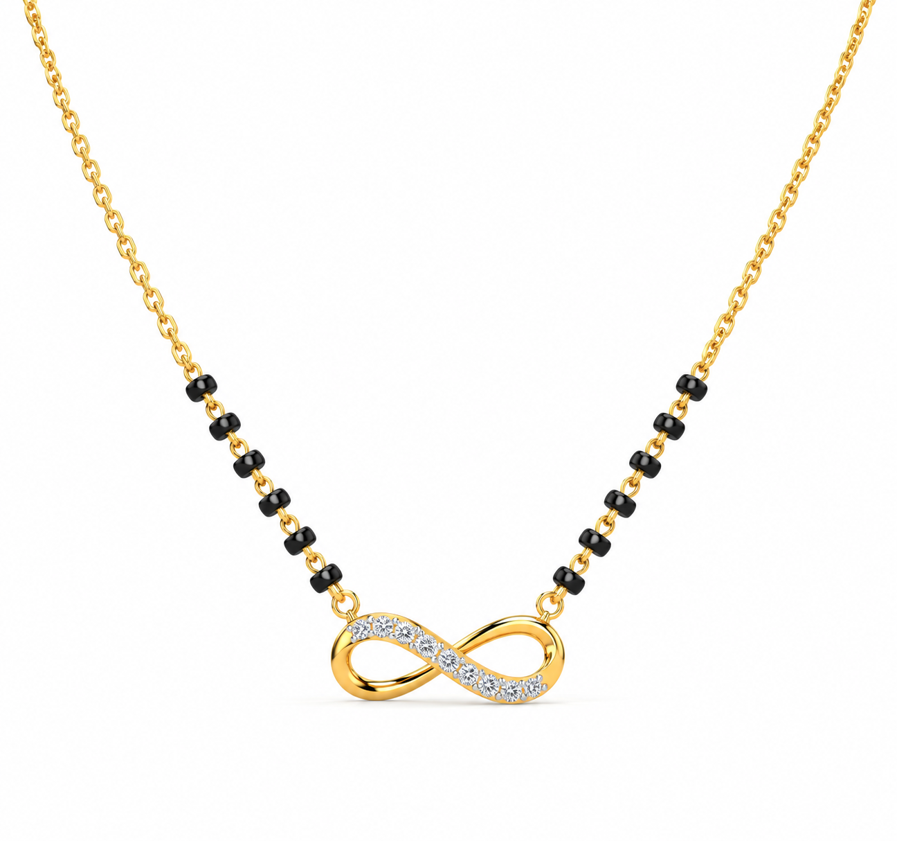 9KT Gold Infinity Diamond Mangalsutra for Women 2