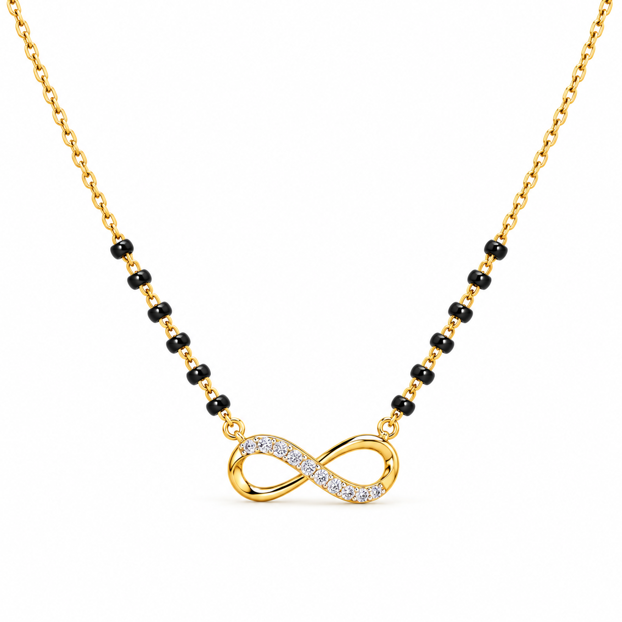 9KT Gold Infinity Diamond Mangalsutra for Women 6