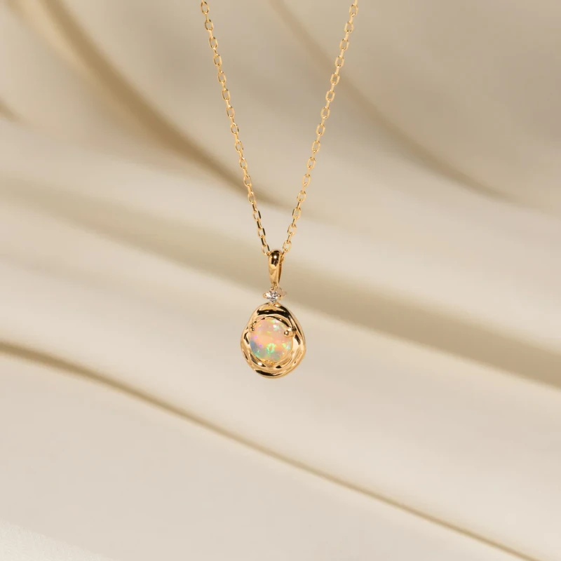 Opal Pebble Necklace - Reversible
