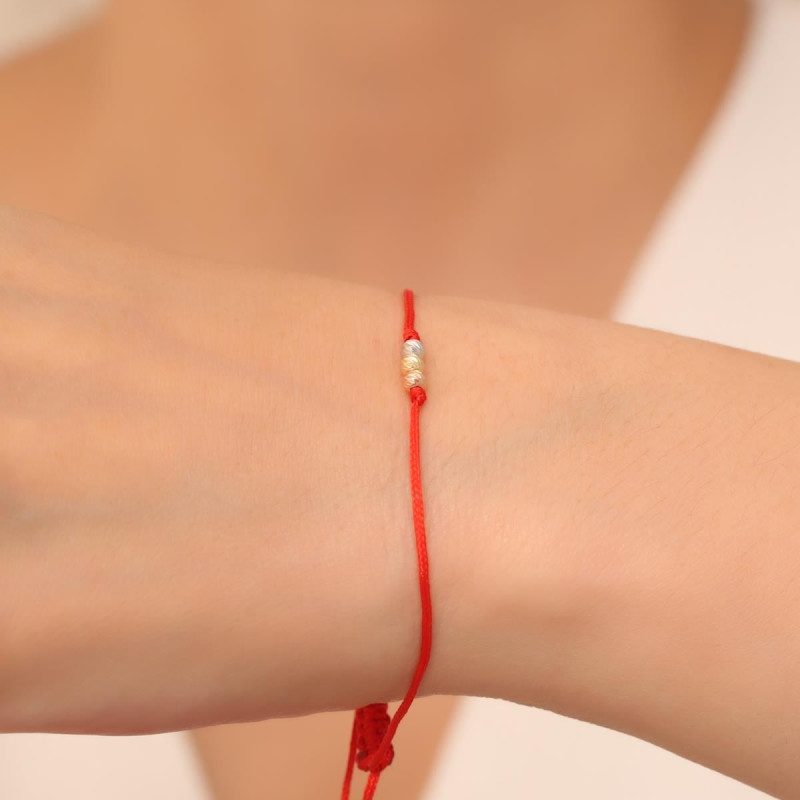9K Gold Red Thread Three-Color Dorika Bracelet