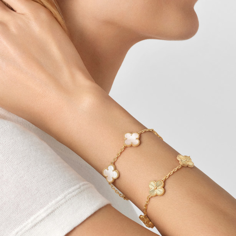 Van Cleef 5 Motif Clover Bracelet | Gold & Silver