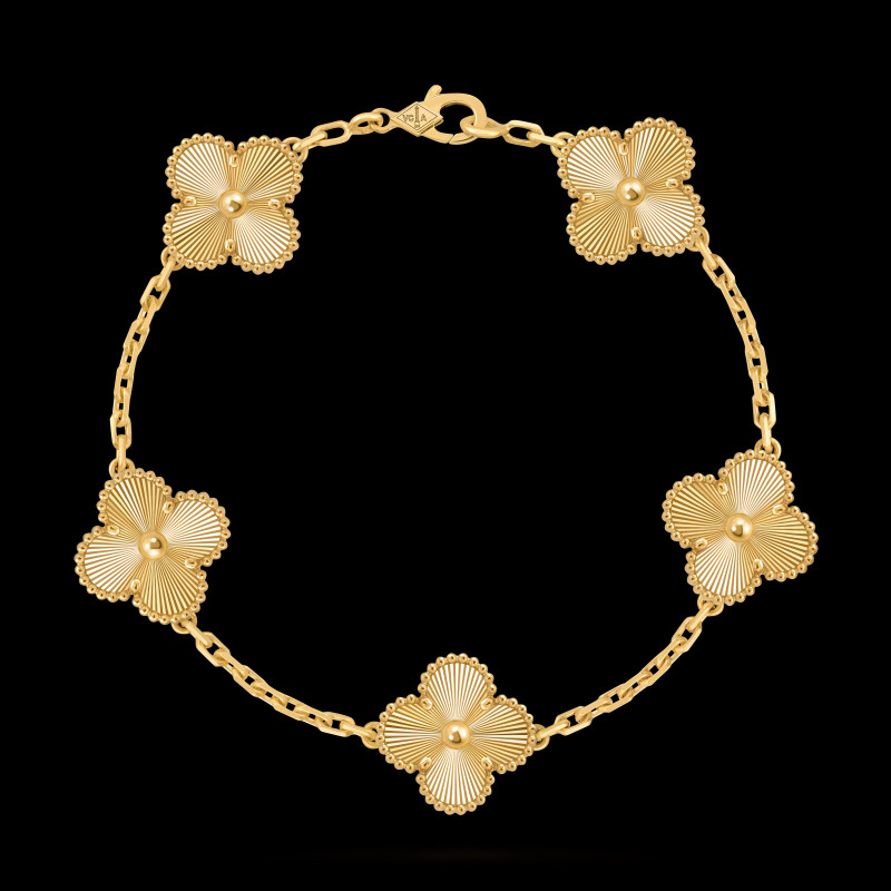 Van Cleef 5 Motif Clover Bracelet | Gold & Silver 3