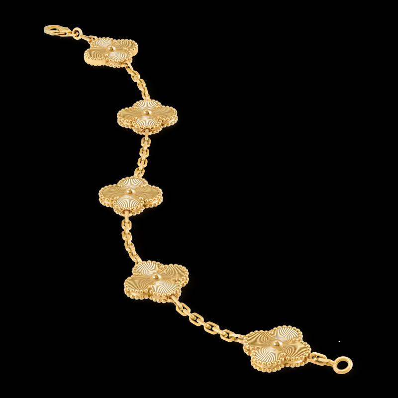 Van Cleef 5 Motif Clover Bracelet | Gold & Silver 4