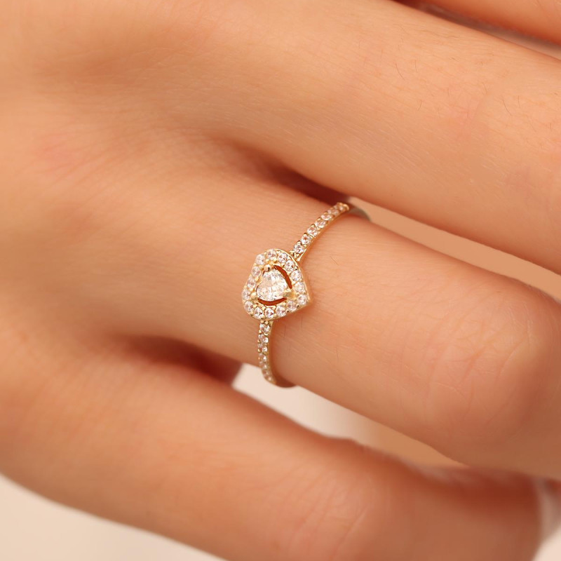 9K Gold Heart Ring 4